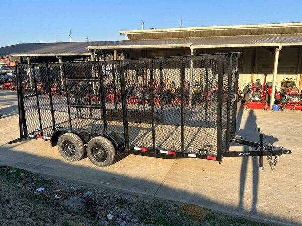 6.4x16 Straight Deck Utility Trailer 6ft Mesh Sides Roof (2) 3,500lb Axles - Image 8