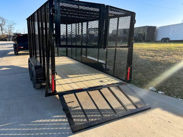 6.4x16 Straight Deck Utility Trailer 6ft Mesh Sides Roof (2) 3,500lb Axles - Image 13