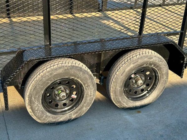 6.4x16 Straight Deck Utility Trailer 6ft Mesh Sides Roof (2) 3,500lb Axles - Image 18