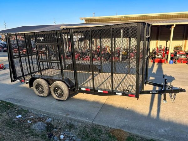 6.4x16 Straight Deck Utility Trailer 6ft Mesh Sides Roof (2) 3,500lb Axles - Image 19
