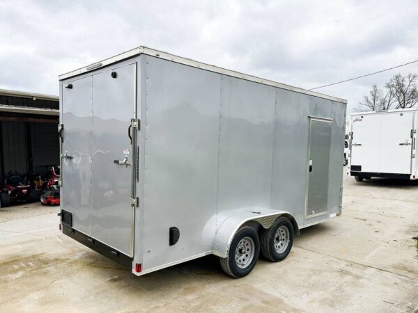 7x16 Silver V-Nose Enclosed Trailer (2) 3,500lb Axles 7ft Interior - Image 6