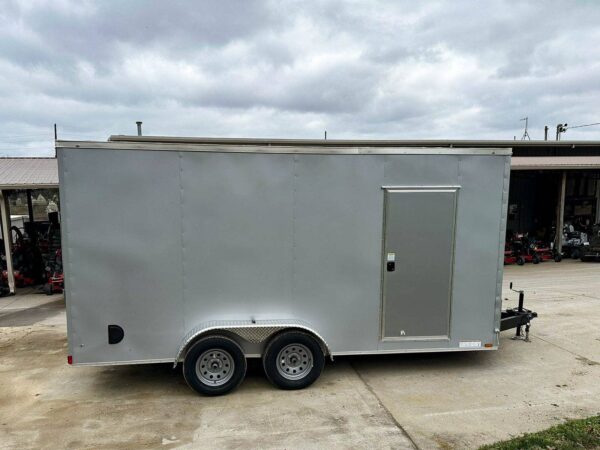 7x16 Silver V-Nose Enclosed Trailer (2) 3,500lb Axles 7ft Interior - Image 7