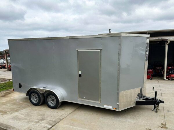 7x16 Silver V-Nose Enclosed Trailer (2) 3,500lb Axles 7ft Interior - Image 8