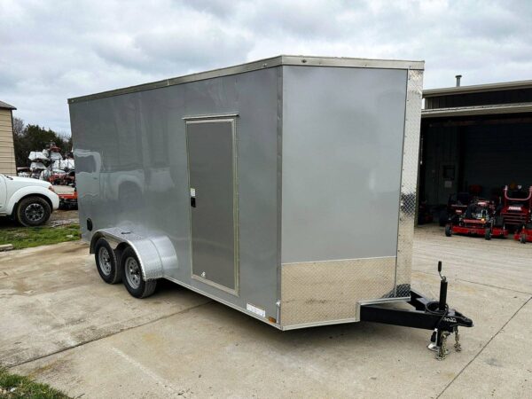 7x16 Silver V-Nose Enclosed Trailer (2) 3,500lb Axles 7ft Interior - Image 9