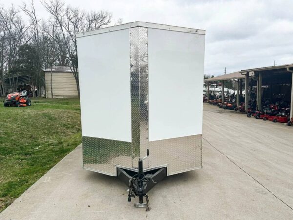 7x16 White V-Nose Enclosed Trailer (2) 3,500lb Axles 7ft Interior - Image 2