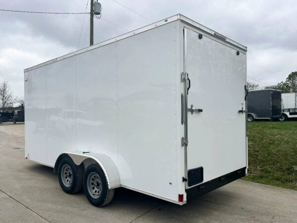 7x16 White V-Nose Enclosed Trailer (2) 3,500lb Axles 7ft Interior - Image 4