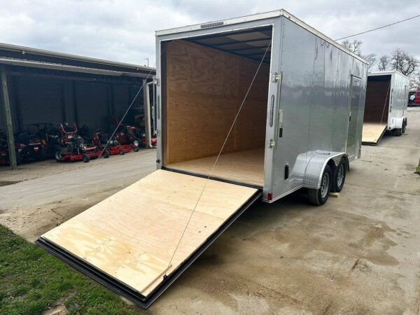7x16 Silver V-Nose Enclosed Trailer (2) 3,500lb Axles 7ft Interior - Image 12