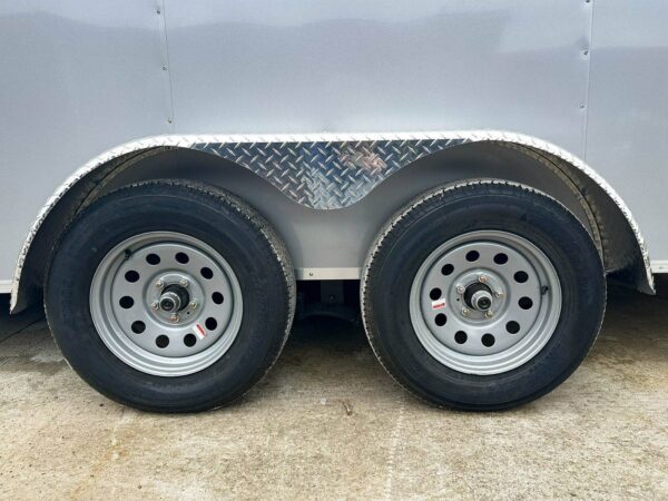 7x16 Silver V-Nose Enclosed Trailer (2) 3,500lb Axles 7ft Interior - Image 14