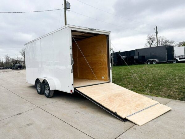 7x16 White V-Nose Enclosed Trailer (2) 3,500lb Axles 7ft Interior - Image 10
