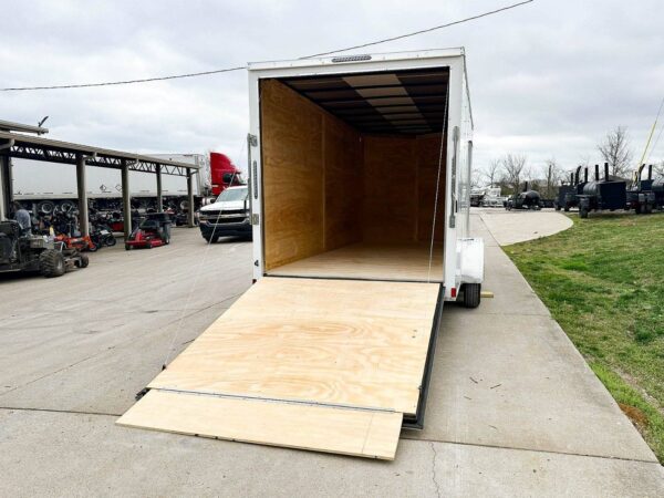 7x16 White V-Nose Enclosed Trailer (2) 3,500lb Axles 7ft Interior - Image 11