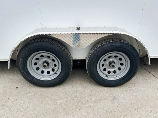 7x16 White V-Nose Enclosed Trailer (2) 3,500lb Axles 7ft Interior - Image 16