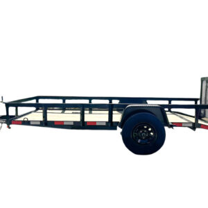 6'4" x 12 Powder Coated Dovetail Utility Trailer 3500lb Axle Powder Coated