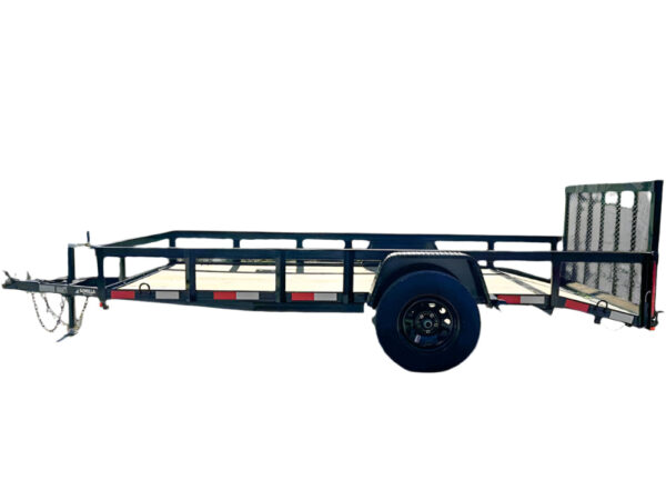 6'4" x 12 Powder Coated Dovetail Utility Trailer 3500lb Axle Powder Coated