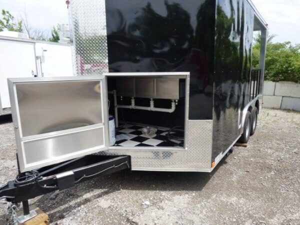 8.5' x 14' Black Concession BBQ Food Event Catering Trailer - Image 31