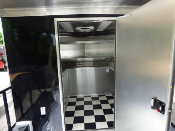 8.5' x 14' Black Concession BBQ Food Event Catering Trailer - Image 13