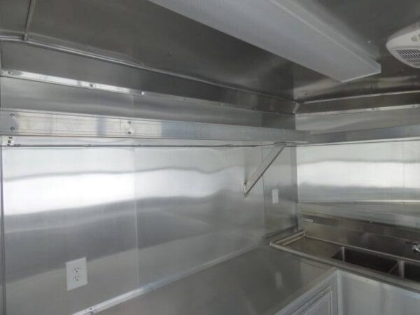 8.5' x 14' Black Concession BBQ Food Event Catering Trailer - Image 21