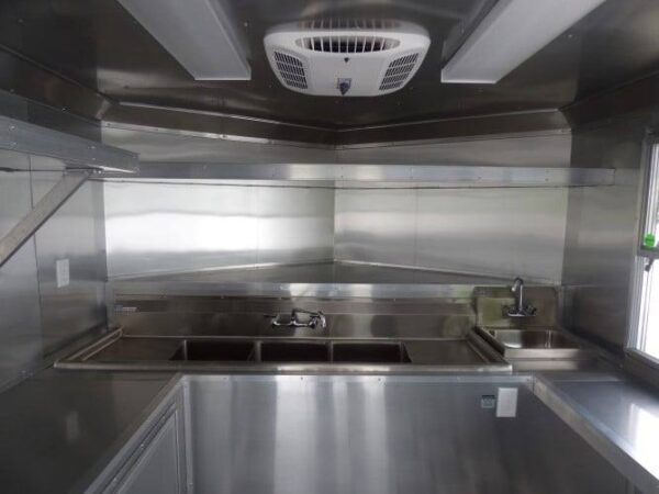 8.5' x 14' Black Concession BBQ Food Event Catering Trailer - Image 29