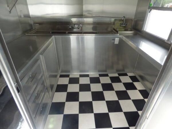 8.5' x 14' Black Concession BBQ Food Event Catering Trailer - Image 32