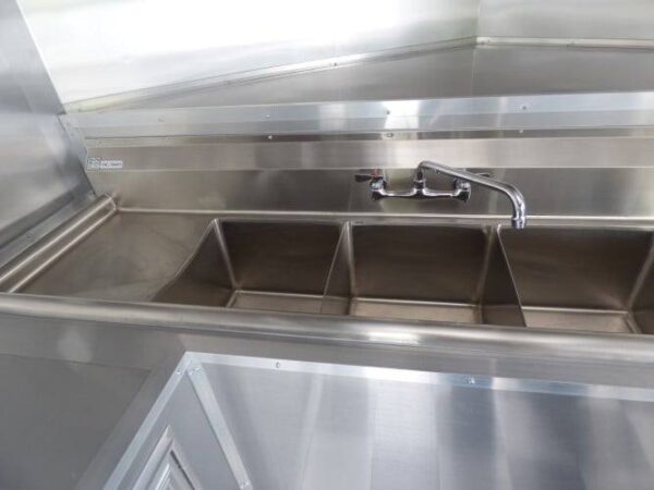 8.5' x 14' Black Concession BBQ Food Event Catering Trailer - Image 16