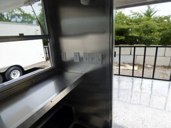 8.5' x 14' Black Concession BBQ Food Event Catering Trailer - Image 36