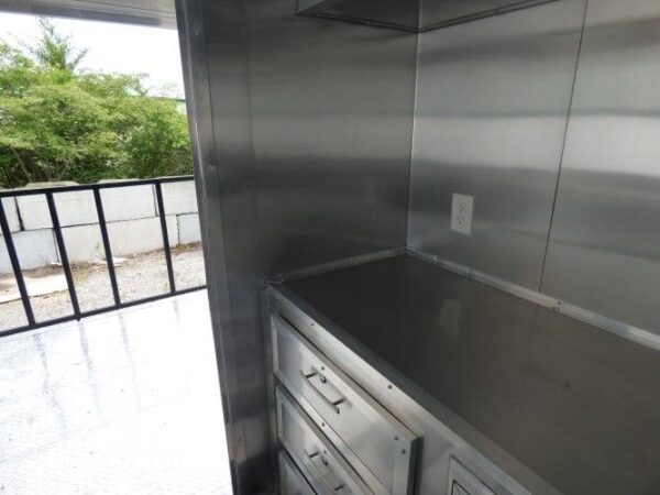 8.5' x 14' Black Concession BBQ Food Event Catering Trailer - Image 10