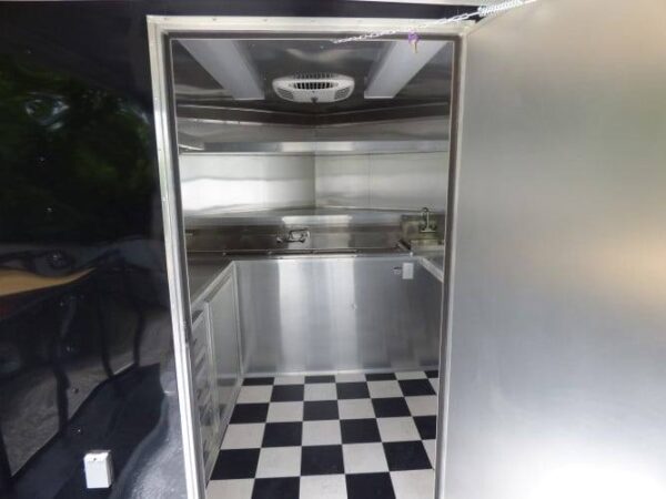 8.5' x 14' Black Concession BBQ Food Event Catering Trailer - Image 27