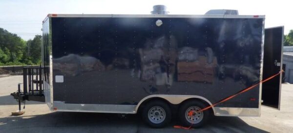 8.5' x 16' Concession Food Trailer Indigo Blue Catering Event - Image 21