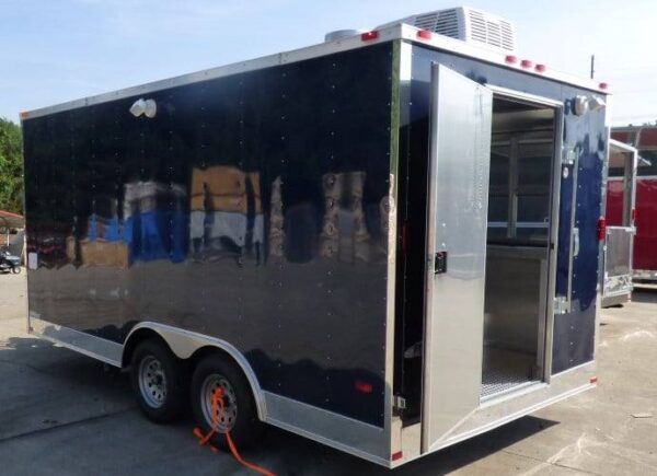 8.5' x 16' Concession Food Trailer Indigo Blue Catering Event - Image 6