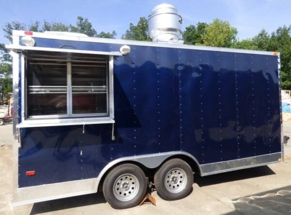 8.5' x 16' Concession Food Trailer Indigo Blue Catering Event - Image 28