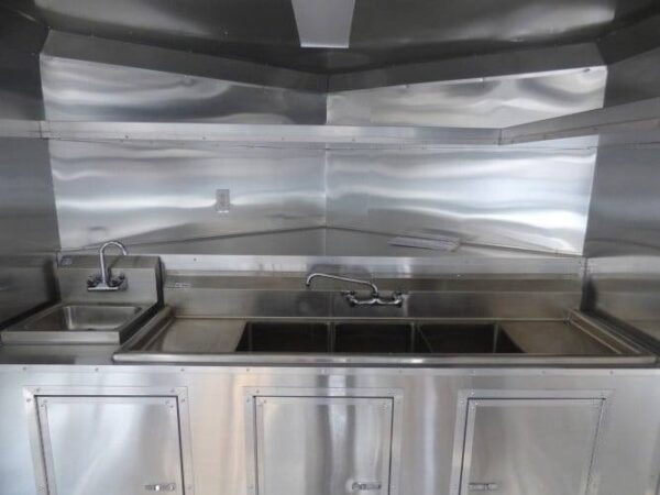 8.5' x 16' Concession Food Trailer Indigo Blue Catering Event - Image 16