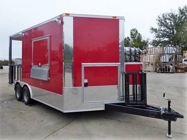 8.5' x 16' Concession Food Trailer Red BBQ Event Catering - Image 9