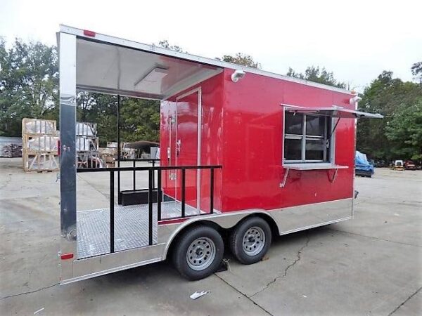 8.5' x 16' Concession Food Trailer Red BBQ Event Catering - Image 22