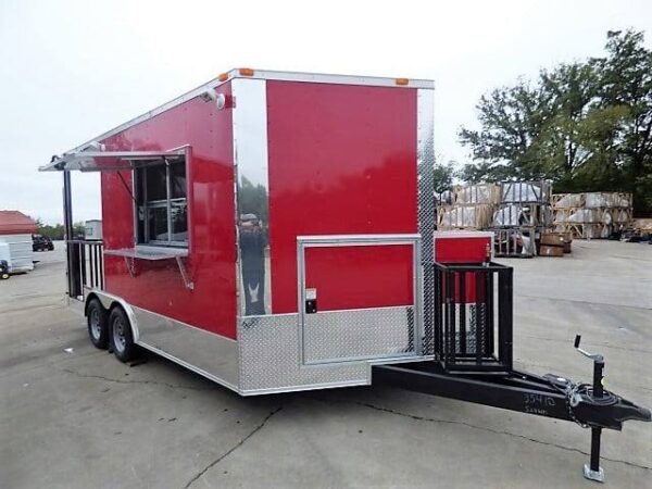 8.5' x 16' Concession Food Trailer Red BBQ Event Catering - Image 7