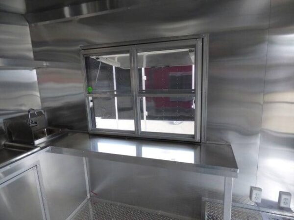 8.5' x 16' Concession Food Trailer Red BBQ Event Catering - Image 2