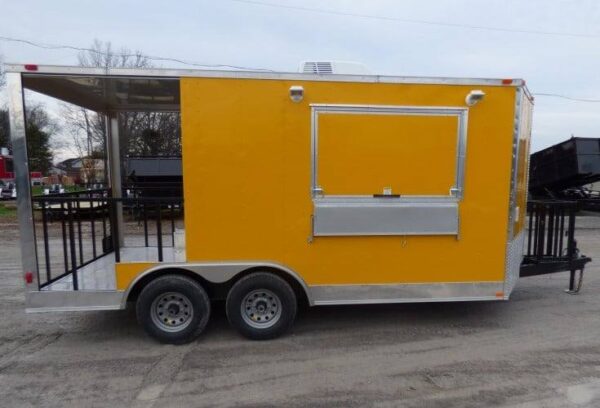 8.5' x 16' Concession BBQ Food Trailer Yellow Event Catering - Image 10