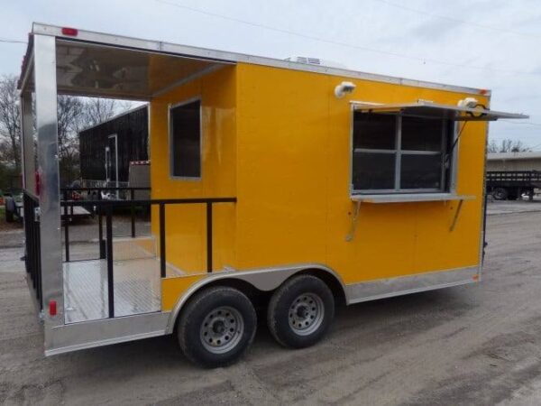 8.5' x 16' Concession BBQ Food Trailer Yellow Event Catering - Image 22