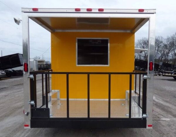 8.5' x 16' Concession BBQ Food Trailer Yellow Event Catering - Image 7