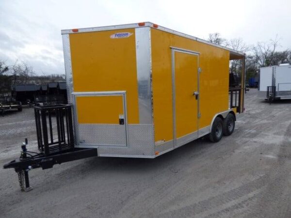8.5' x 16' Concession BBQ Food Trailer Yellow Event Catering - Image 16
