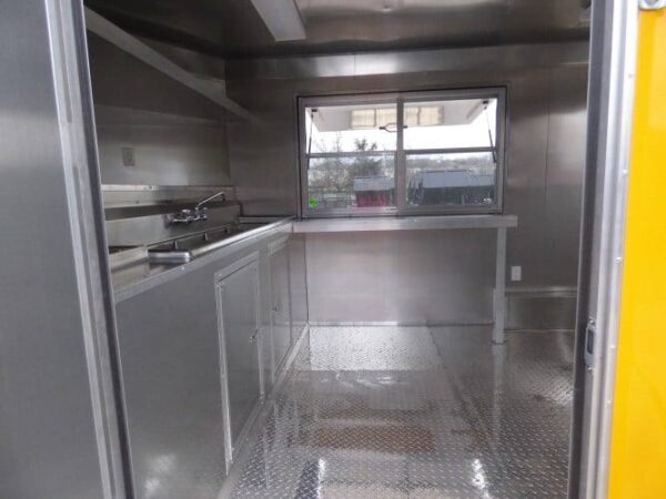 8.5' x 16' Concession BBQ Food Trailer Yellow Event Catering - Image 18