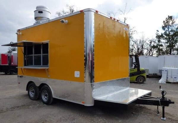 8.5' x 14' Concession Food Trailer Yellow Event Catering - Image 34