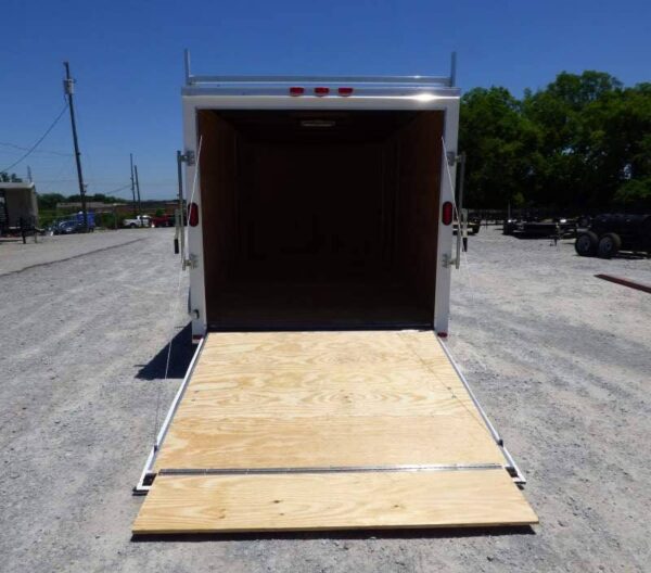 7x14 Enclosed Trailer White V-Nose Ladder Racks (2) 3500lb Axles Storage - Image 6
