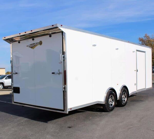 Enclosed Car Trailers For Sale 2023 24′ Spread Axles Rear Wing Finished Interior with Cabinets - Image 5