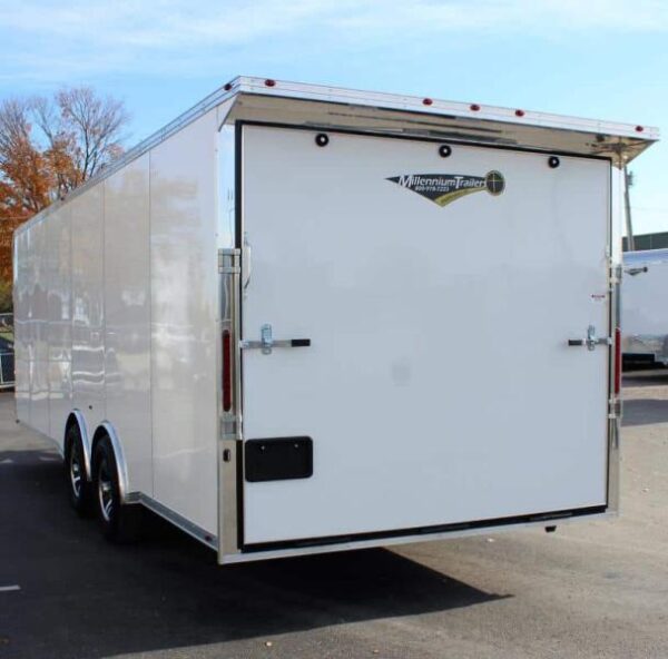 Enclosed Car Trailers For Sale 2023 24′ Spread Axles Rear Wing Finished Interior with Cabinets - Image 6