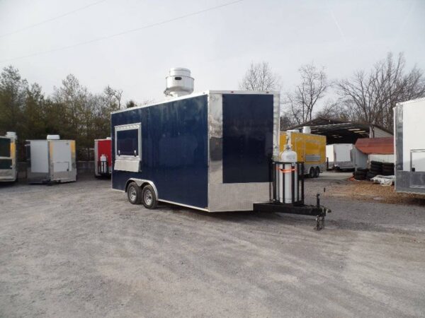 8.5' x 16' Concession Food Indigo Blue Trailer With Appliances - Image 6