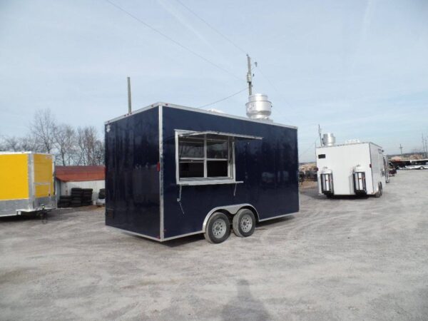 8.5' x 16' Concession Food Indigo Blue Trailer With Appliances - Image 9