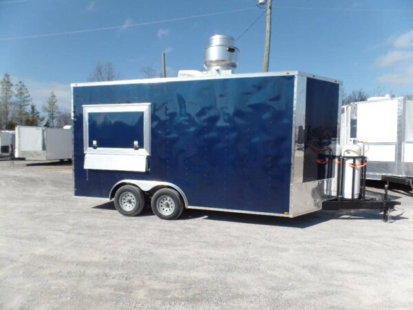 8.5' x 16' Concession Food Indigo Blue Trailer With Appliances - Image 19