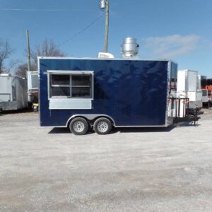 8.5' x 16' Concession Food Indigo Blue Trailer With Appliances