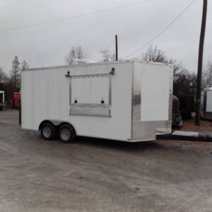8.5' x 16' Concession Food Catering White Trailer