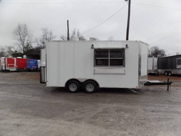 8.5' x 16' Concession Food Catering White Trailer - Image 11