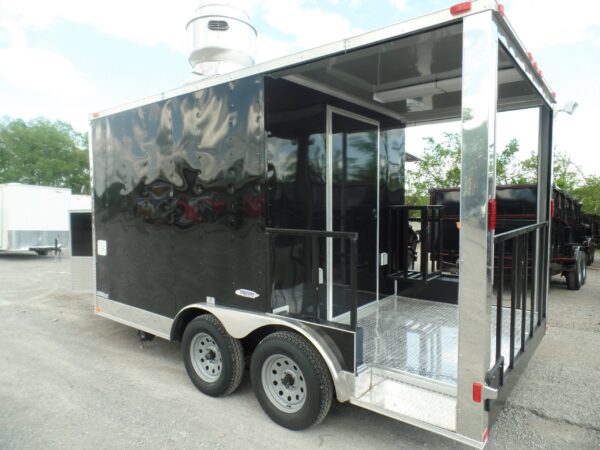 8.5' x 14' Concession BBQ Food Trailer Black Event Catering - Image 34